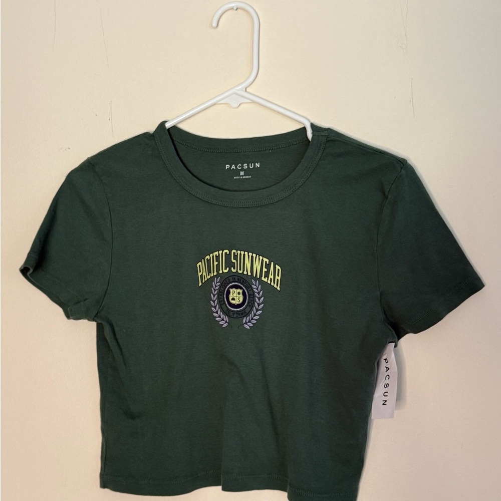PacSun Green Graphic Crop T-Shirt